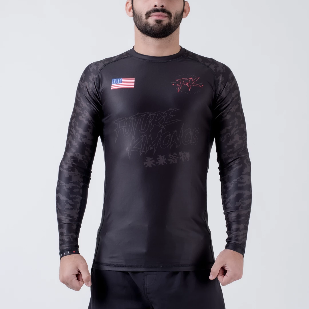 NO GI Future Kimonos Under Dawg L/S Rash Guard - Grey