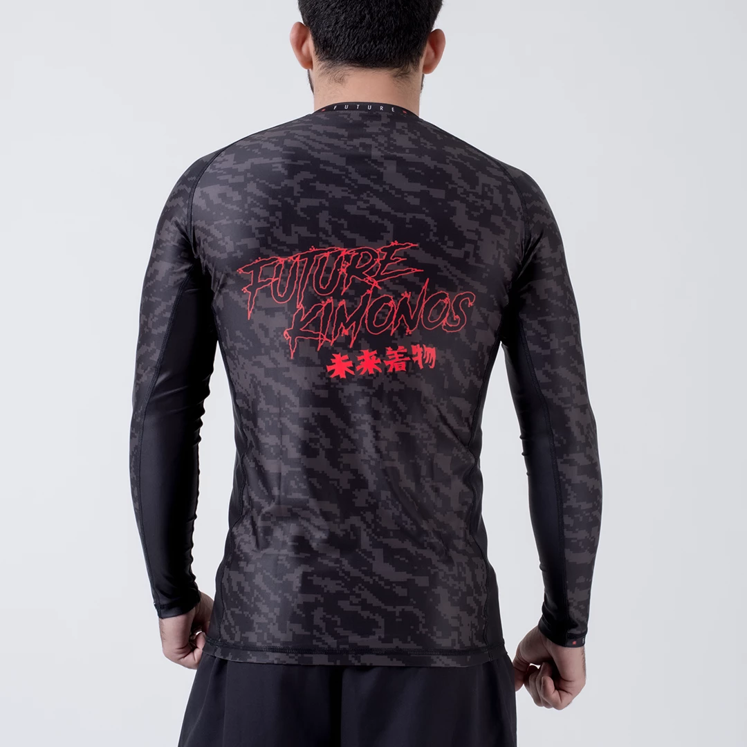 NO GI Future Kimonos Under Dawg L/S Rash Guard - Grey